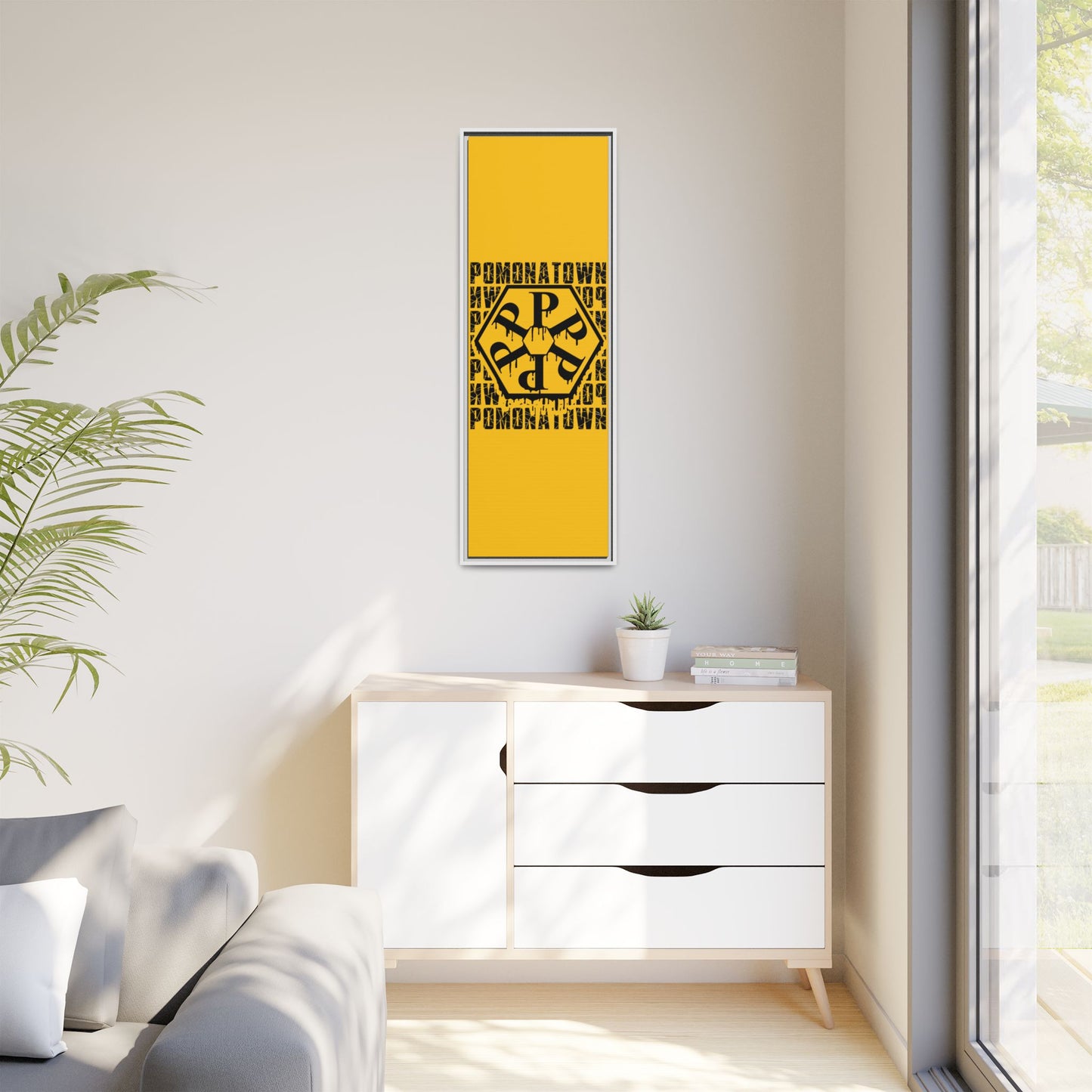 Framed Canvas Art Print, Urban Home Decor, Wall Art for Pomonatown Lovers, Typography Artwork, Gift for Friends