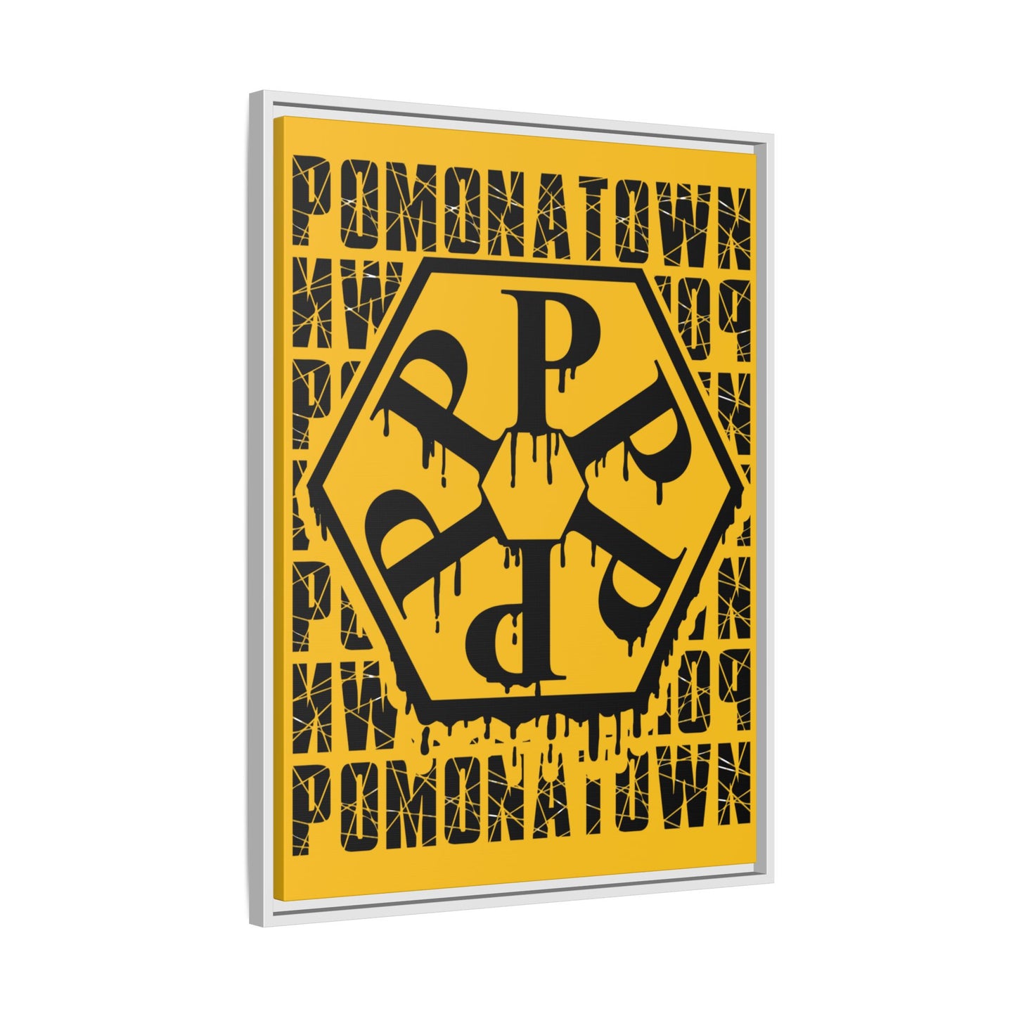Framed Canvas Art Print, Urban Home Decor, Wall Art for Pomonatown Lovers, Typography Artwork, Gift for Friends