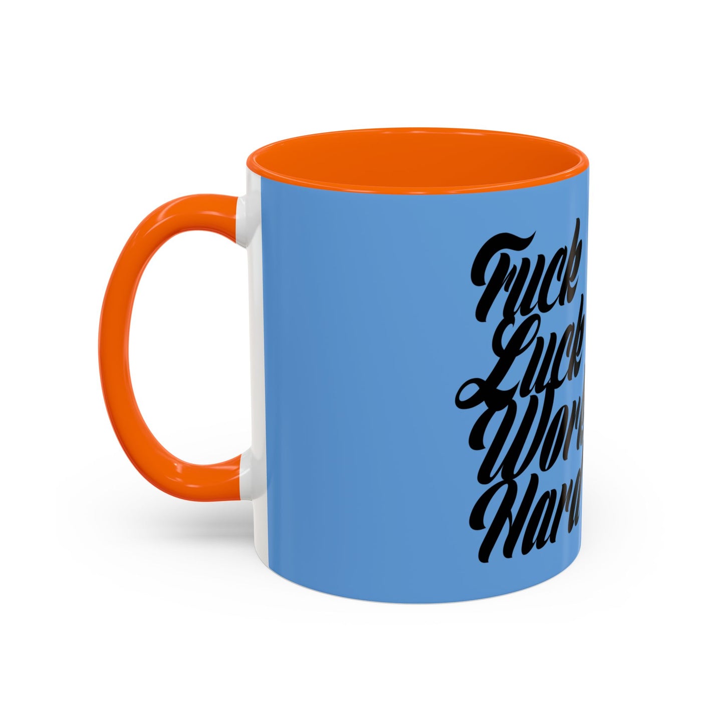 Motivational Coffee Mug - 'Luck & Work Hard', Inspirational Gift for Coffee Lovers, Office Decor, Birthday Present, Home Essentials