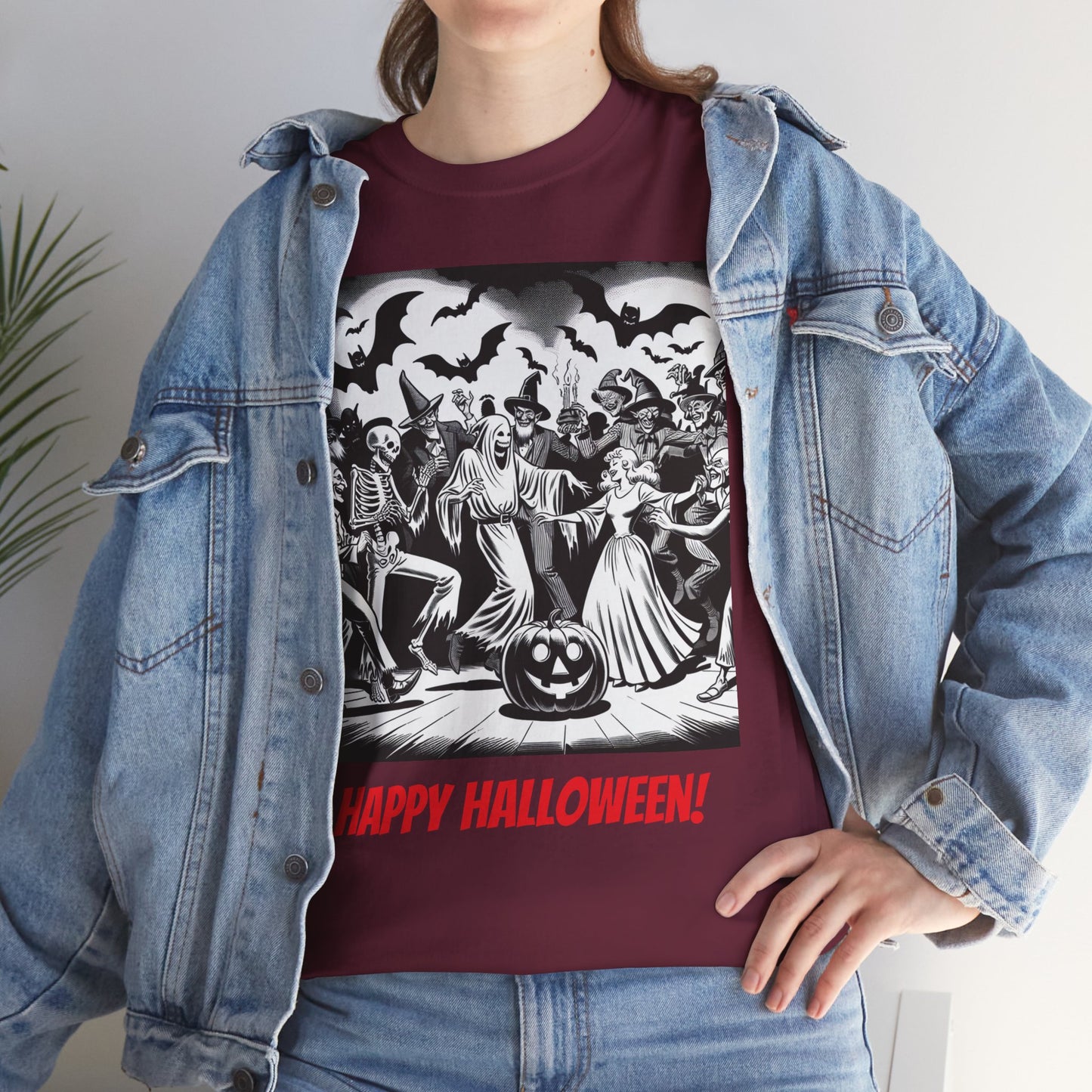 Halloween Party Unisex Heavy Cotton Tee, Spooky Costume Shirt, Halloween Celebration Tee, Trick or Treat Apparel, Casual Autumn Wear