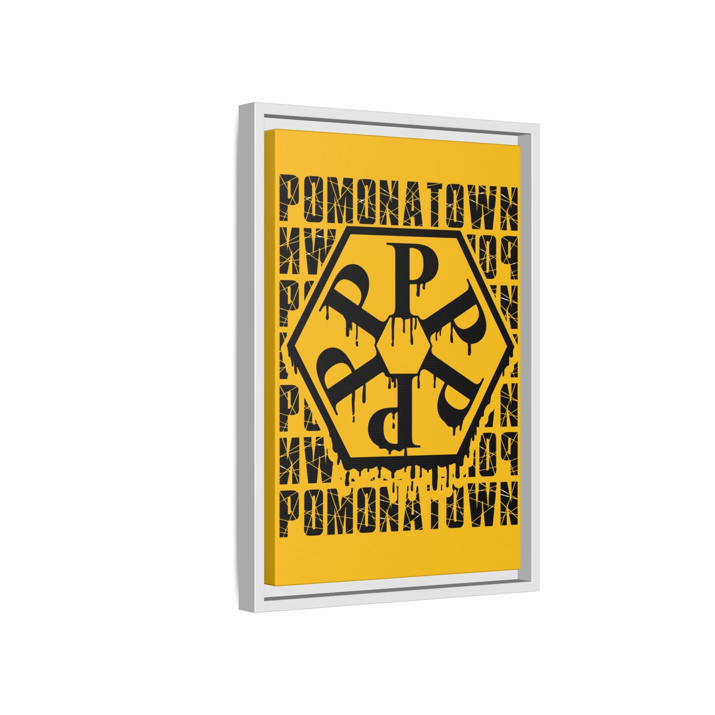 Framed Canvas Art Print, Urban Home Decor, Wall Art for Pomonatown Lovers, Typography Artwork, Gift for Friends