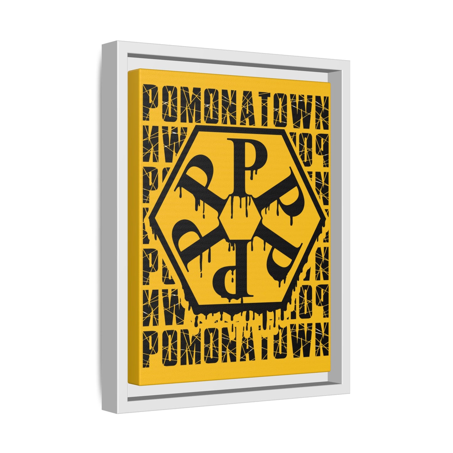 Framed Canvas Art Print, Urban Home Decor, Wall Art for Pomonatown Lovers, Typography Artwork, Gift for Friends