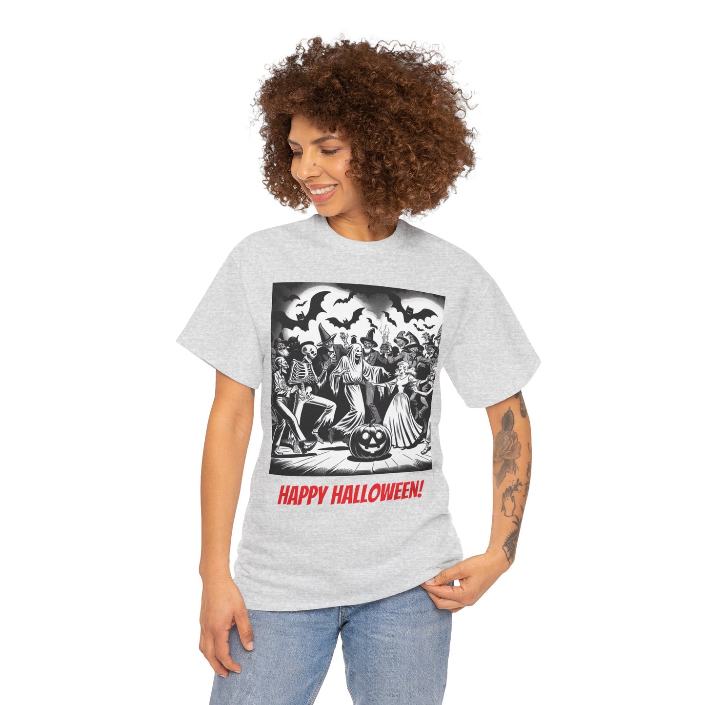 Halloween Party Unisex Heavy Cotton Tee, Spooky Costume Shirt, Halloween Celebration Tee, Trick or Treat Apparel, Casual Autumn Wear