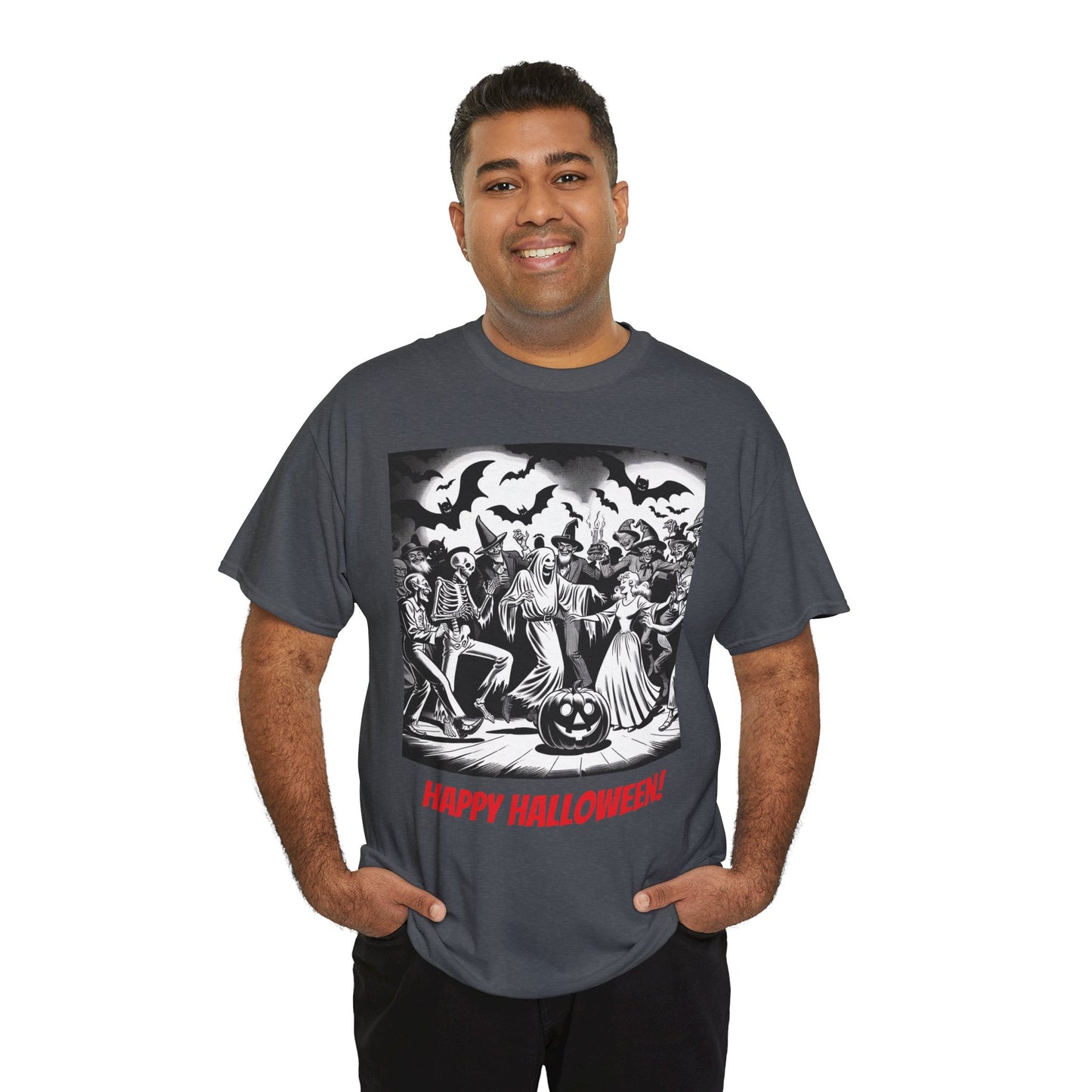 Halloween Party Unisex Heavy Cotton Tee, Spooky Costume Shirt, Halloween Celebration Tee, Trick or Treat Apparel, Casual Autumn Wear