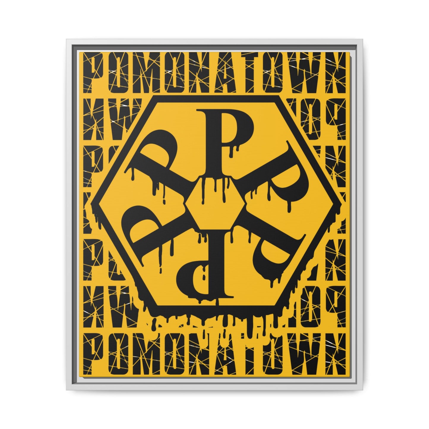 Framed Canvas Art Print, Urban Home Decor, Wall Art for Pomonatown Lovers, Typography Artwork, Gift for Friends