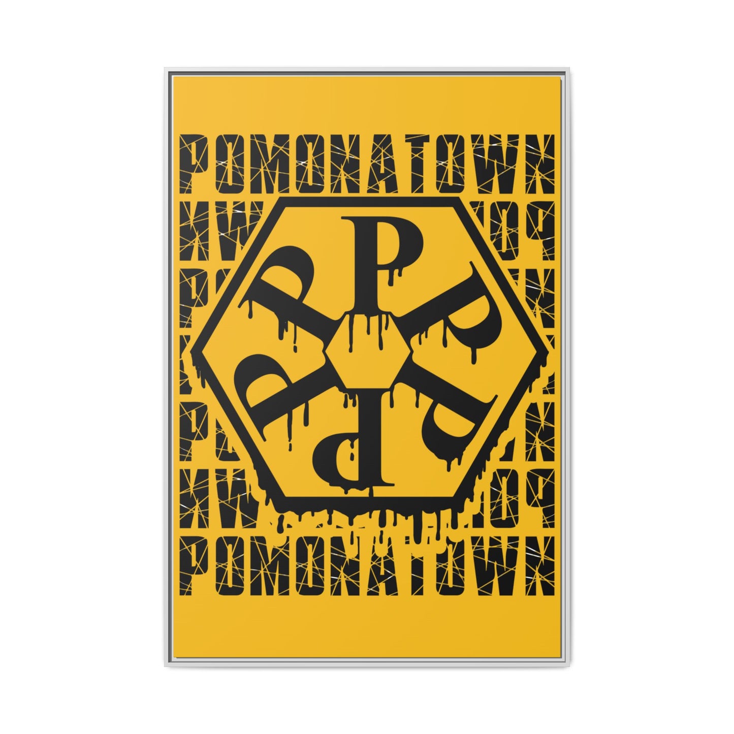 Framed Canvas Art Print, Urban Home Decor, Wall Art for Pomonatown Lovers, Typography Artwork, Gift for Friends