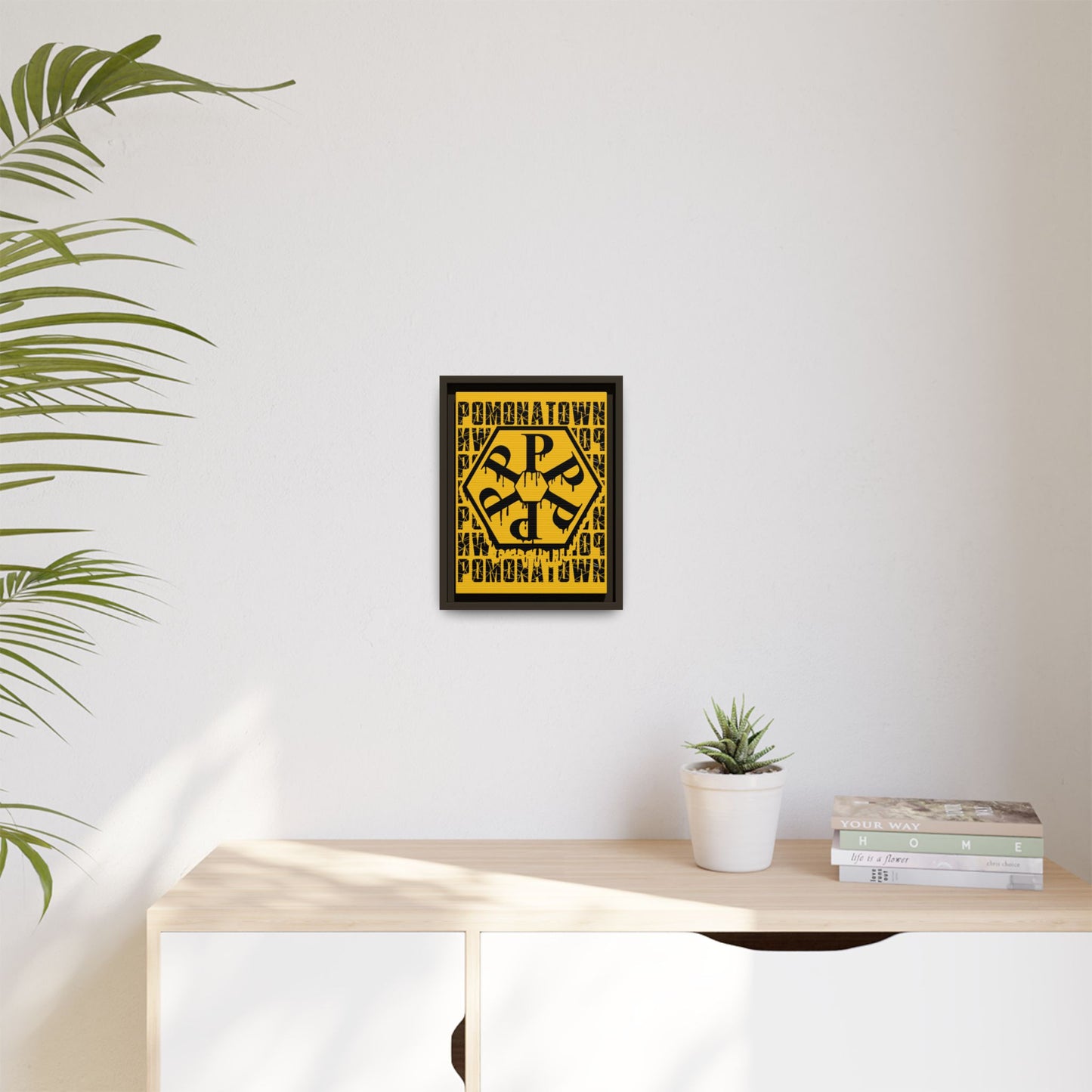 Framed Canvas Art Print, Urban Home Decor, Wall Art for Pomonatown Lovers, Typography Artwork, Gift for Friends