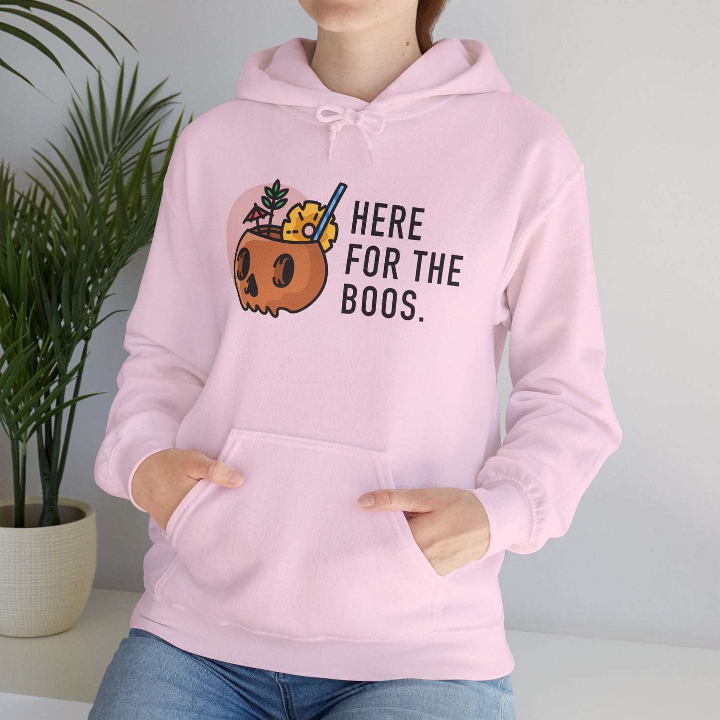 Halloween Skull Hoodie, Cozy Sweatshirt for Fall, Here for the Boos, Unisex Sweatshirt, Perfect for Halloween, Gift for Spooky Season