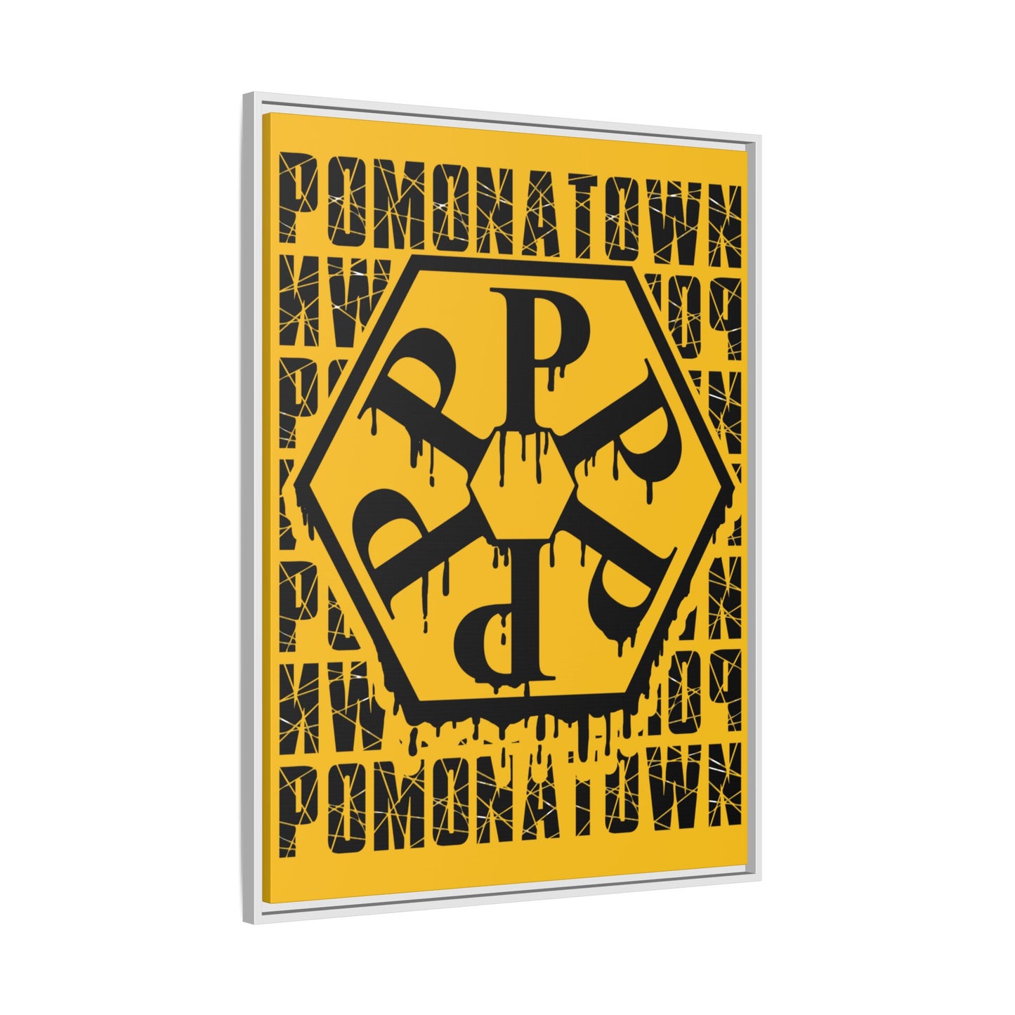 Framed Canvas Art Print, Urban Home Decor, Wall Art for Pomonatown Lovers, Typography Artwork, Gift for Friends