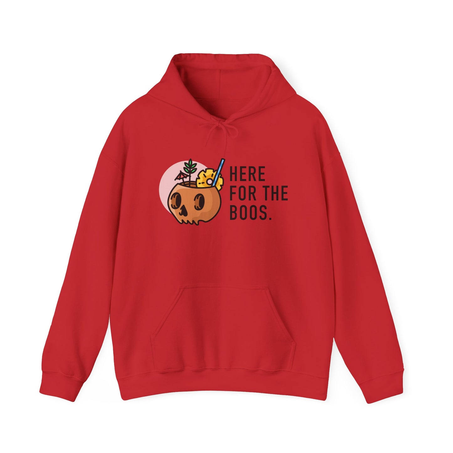 Halloween Skull Hoodie, Cozy Sweatshirt for Fall, Here for the Boos, Unisex Sweatshirt, Perfect for Halloween, Gift for Spooky Season