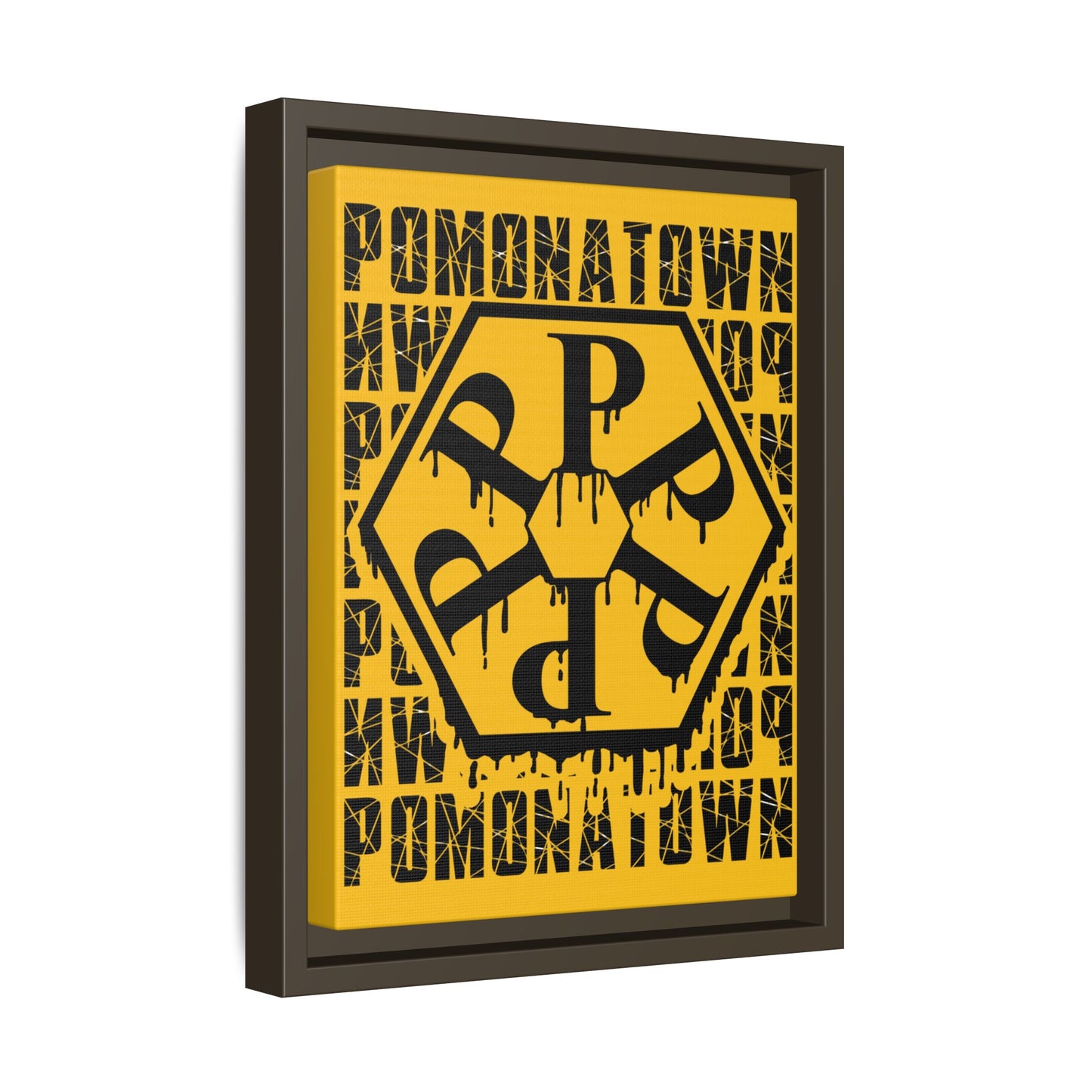 Framed Canvas Art Print, Urban Home Decor, Wall Art for Pomonatown Lovers, Typography Artwork, Gift for Friends