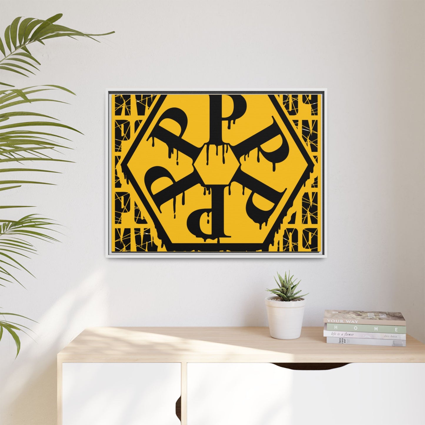 Framed Canvas Art Print, Urban Home Decor, Wall Art for Pomonatown Lovers, Typography Artwork, Gift for Friends