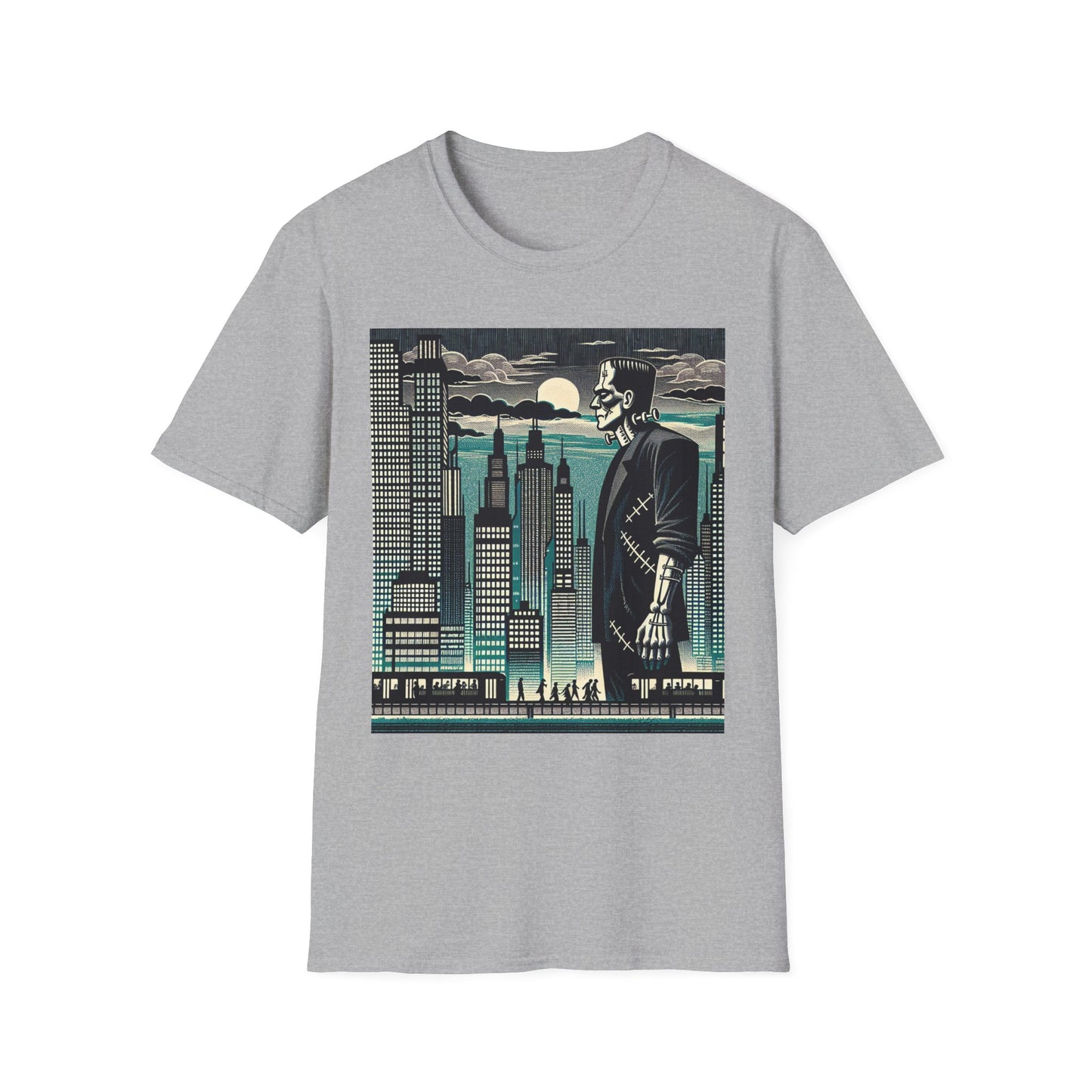 Retro Cityscape Graphic T-Shirt, Urban Art Tee, Casual Wear, Perfect Gift for Art Lovers, Street Style Fashion, Unisex Tee