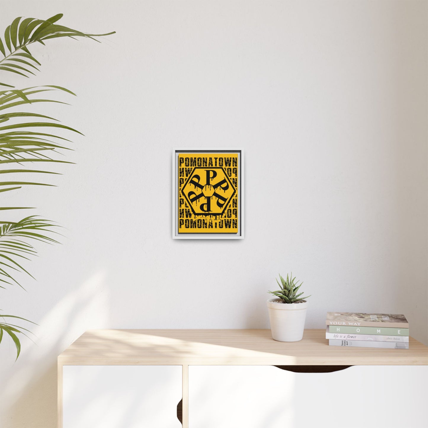 Framed Canvas Art Print, Urban Home Decor, Wall Art for Pomonatown Lovers, Typography Artwork, Gift for Friends