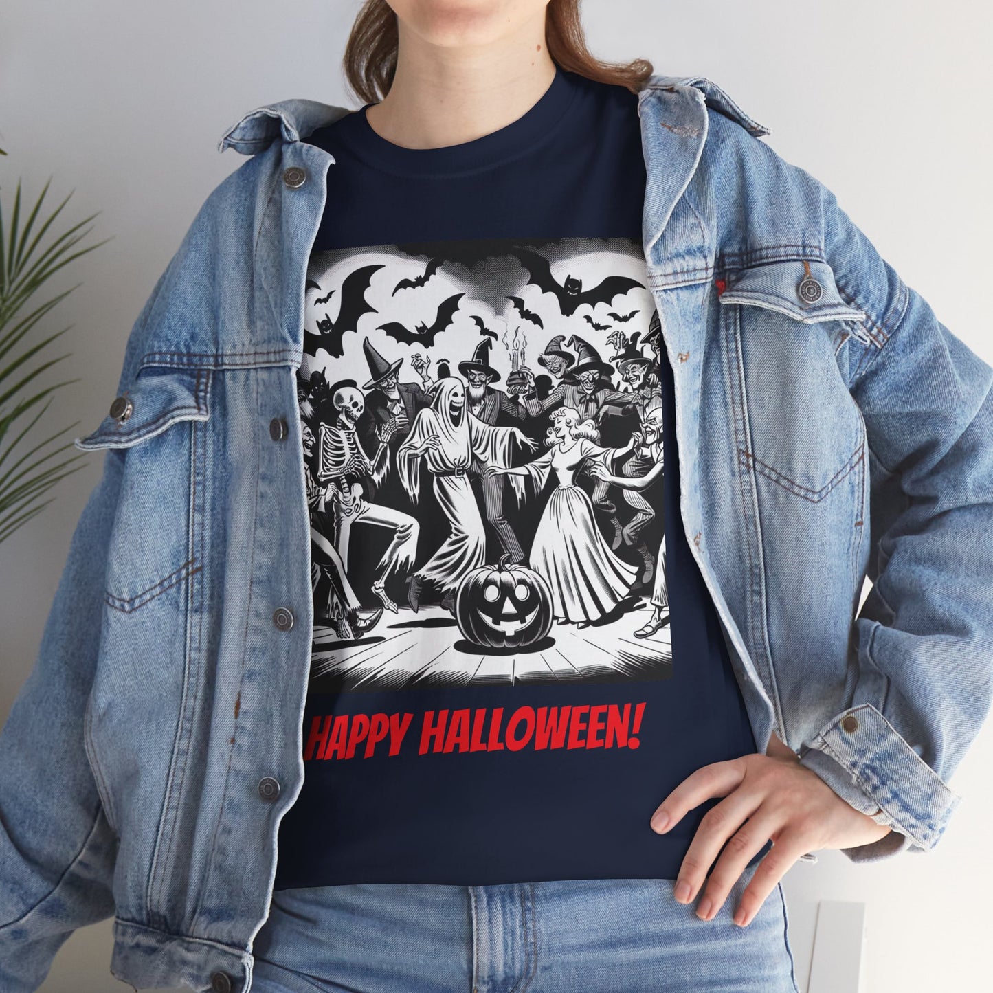 Halloween Party Unisex Heavy Cotton Tee, Spooky Costume Shirt, Halloween Celebration Tee, Trick or Treat Apparel, Casual Autumn Wear