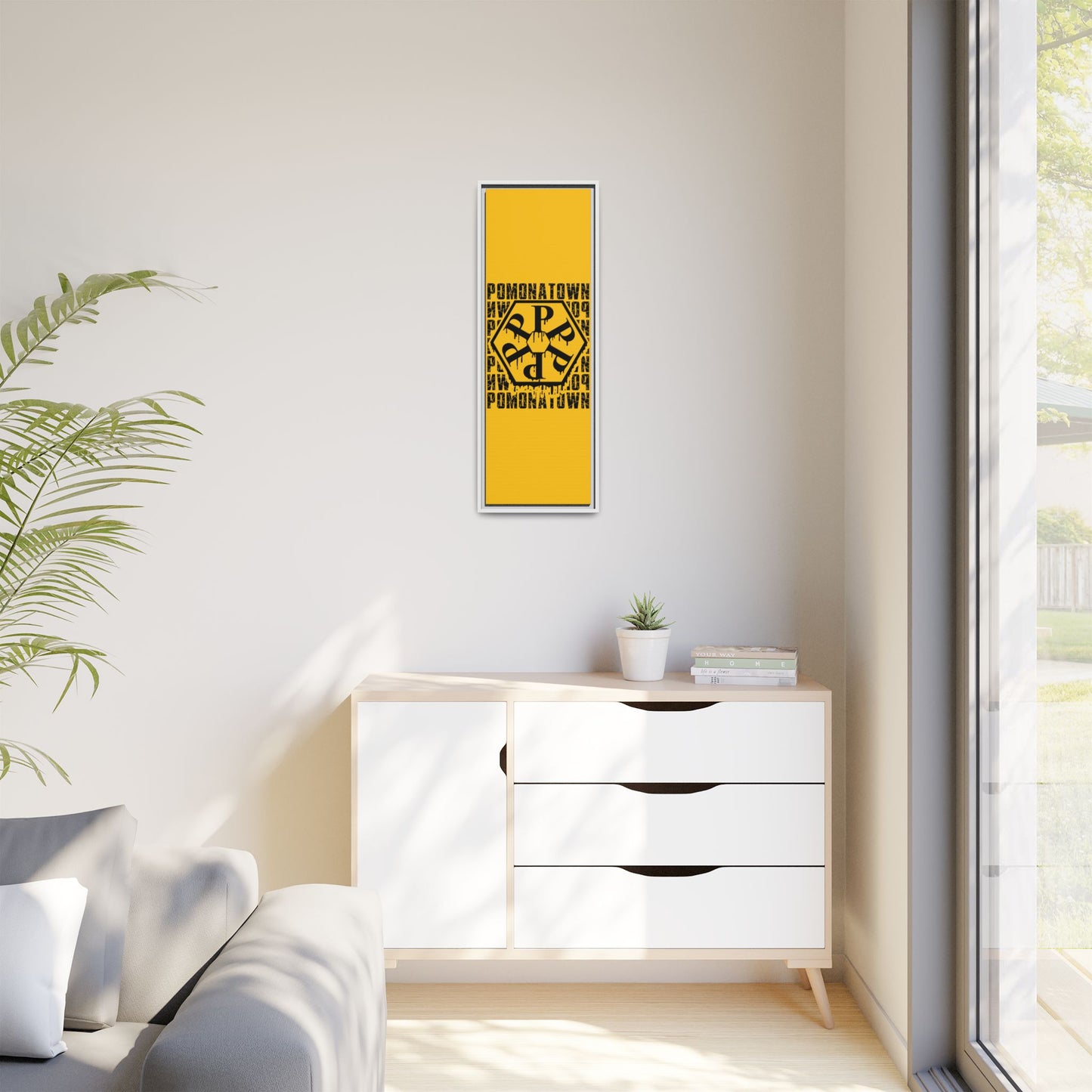 Framed Canvas Art Print, Urban Home Decor, Wall Art for Pomonatown Lovers, Typography Artwork, Gift for Friends
