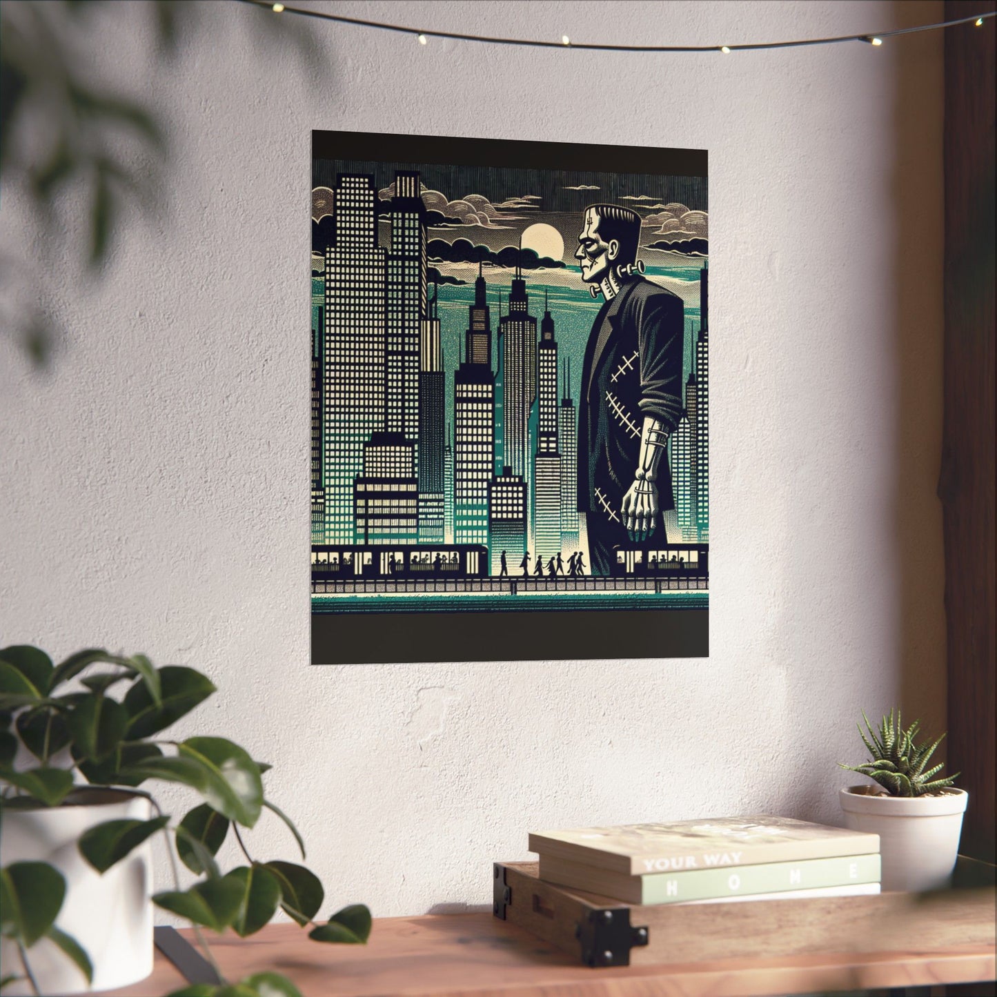 Urban Monster Art Print, Matte Vertical Posters, Halloween Decor, Gothic Wall Art, Unique Home Decor, Gift for Horror Fans