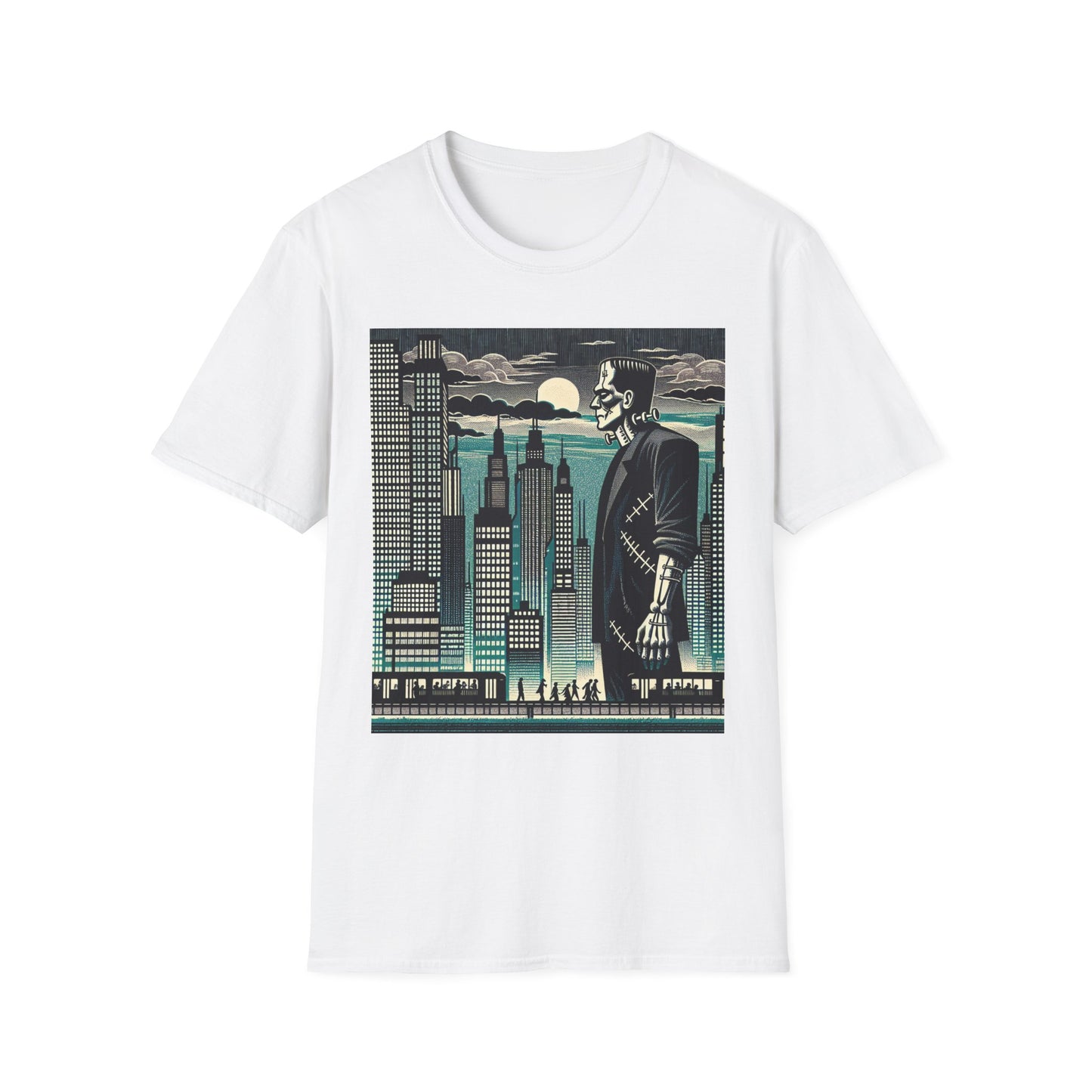 Retro Cityscape Graphic T-Shirt, Urban Art Tee, Casual Wear, Perfect Gift for Art Lovers, Street Style Fashion, Unisex Tee