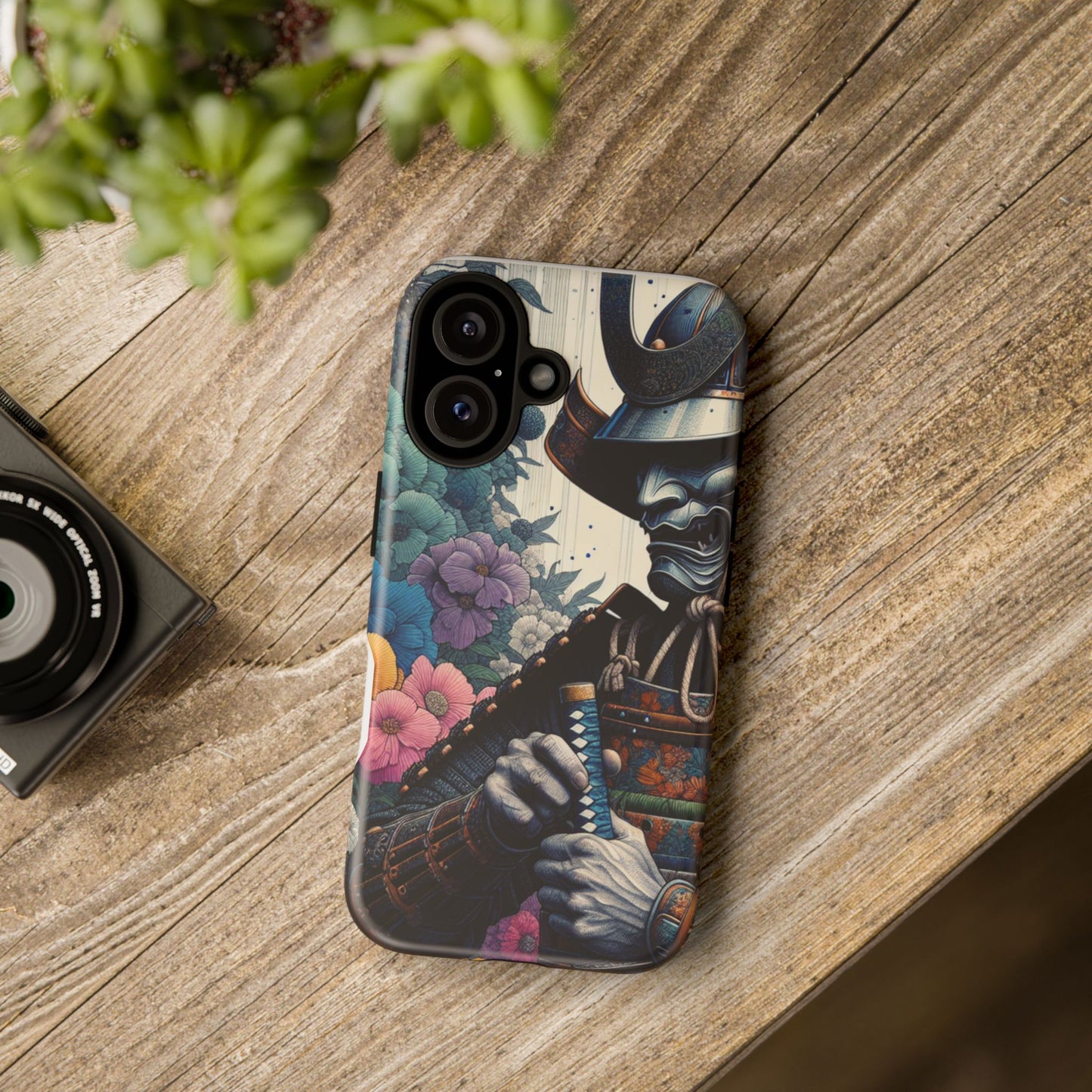Samurai Floral Phone Case: Tough & Stylish Protection, Gifts for Warriors, Phone Accessories, Unique Designs, Art for Tech Lovers