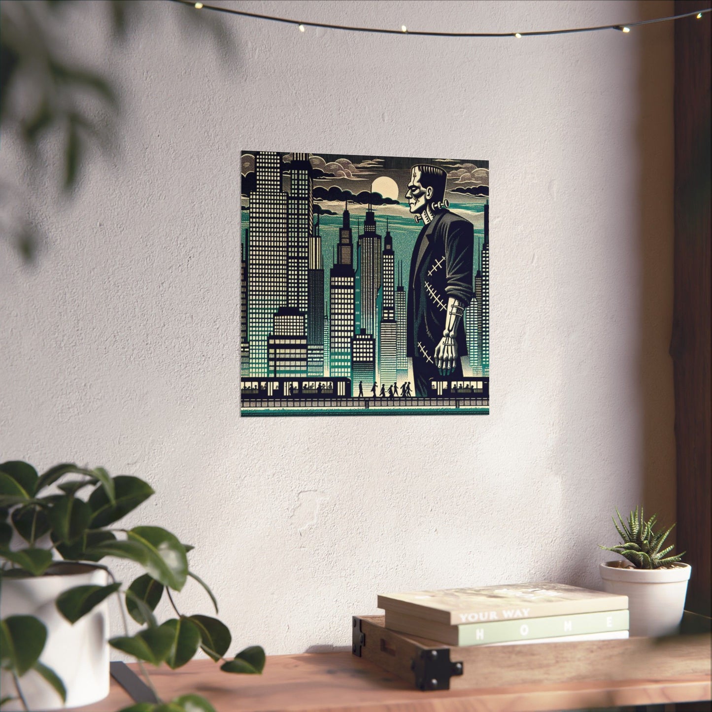 Urban Monster Art Print, Matte Vertical Posters, Halloween Decor, Gothic Wall Art, Unique Home Decor, Gift for Horror Fans