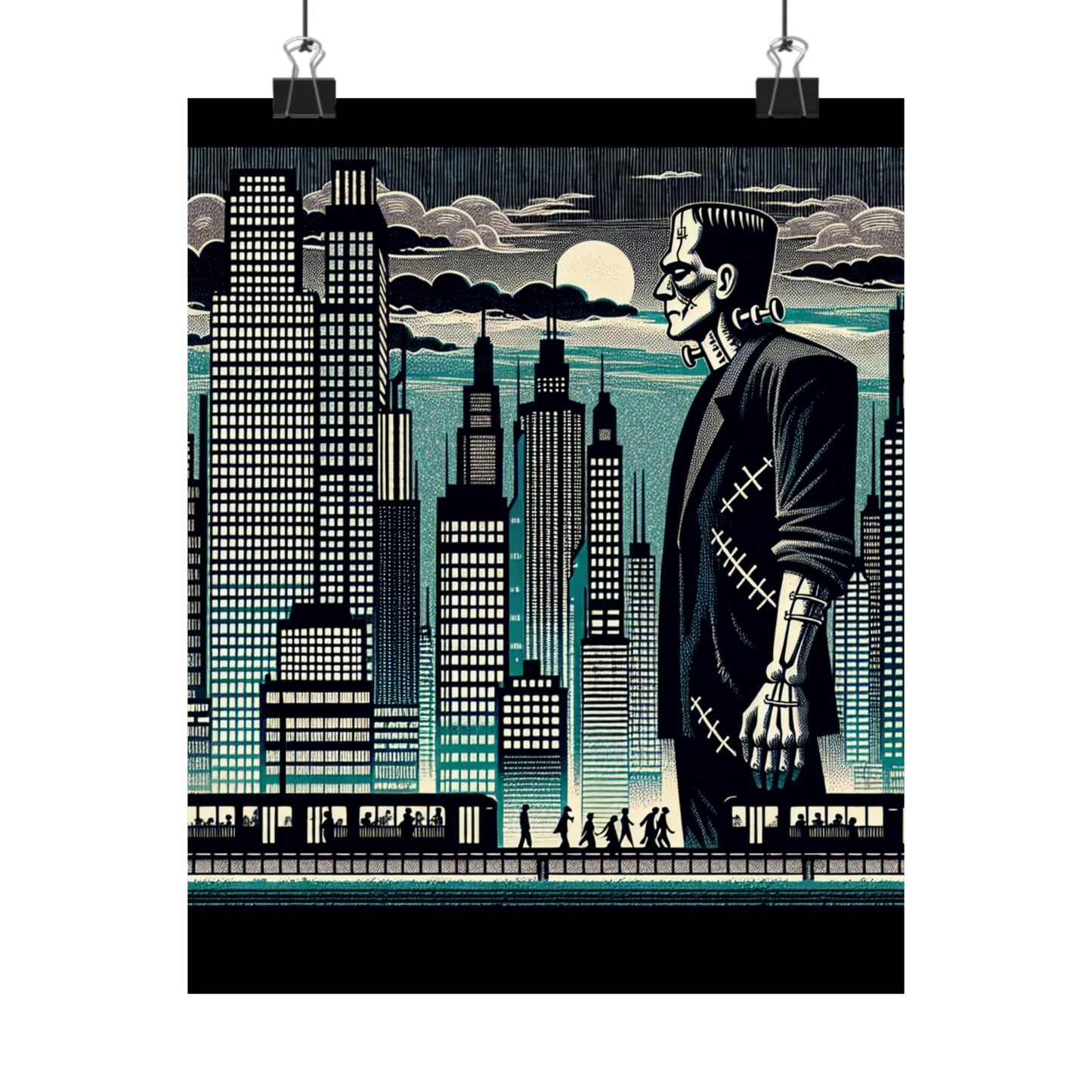 Urban Monster Art Print, Matte Vertical Posters, Halloween Decor, Gothic Wall Art, Unique Home Decor, Gift for Horror Fans