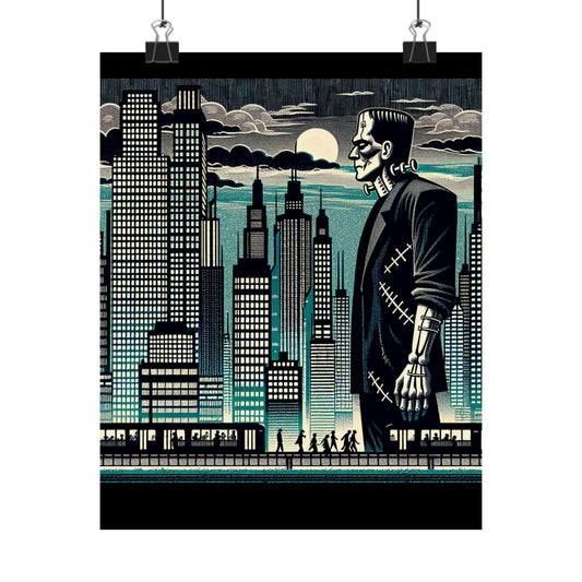Urban Monster Art Print, Matte Vertical Posters, Halloween Decor, Gothic Wall Art, Unique Home Decor, Gift for Horror Fans