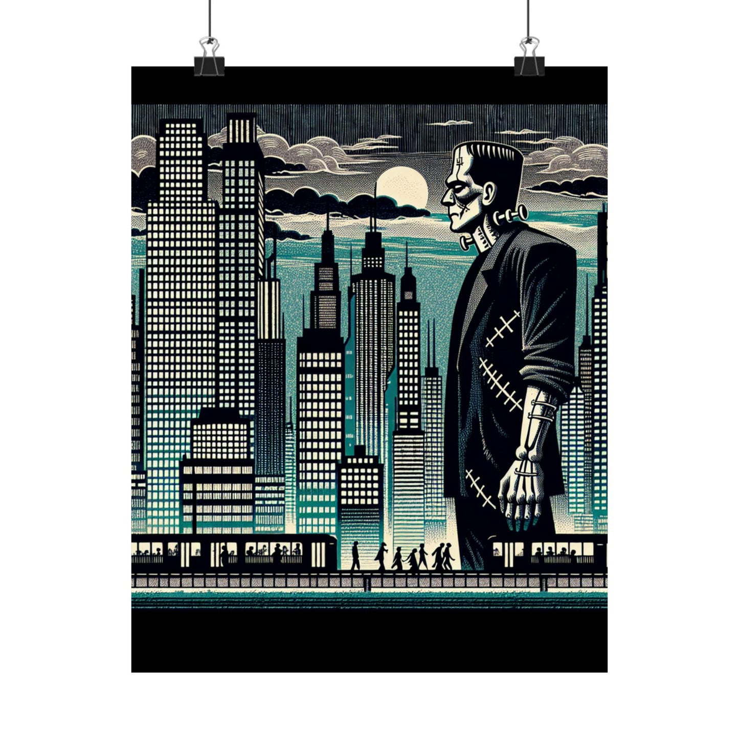 Urban Monster Art Print, Matte Vertical Posters, Halloween Decor, Gothic Wall Art, Unique Home Decor, Gift for Horror Fans