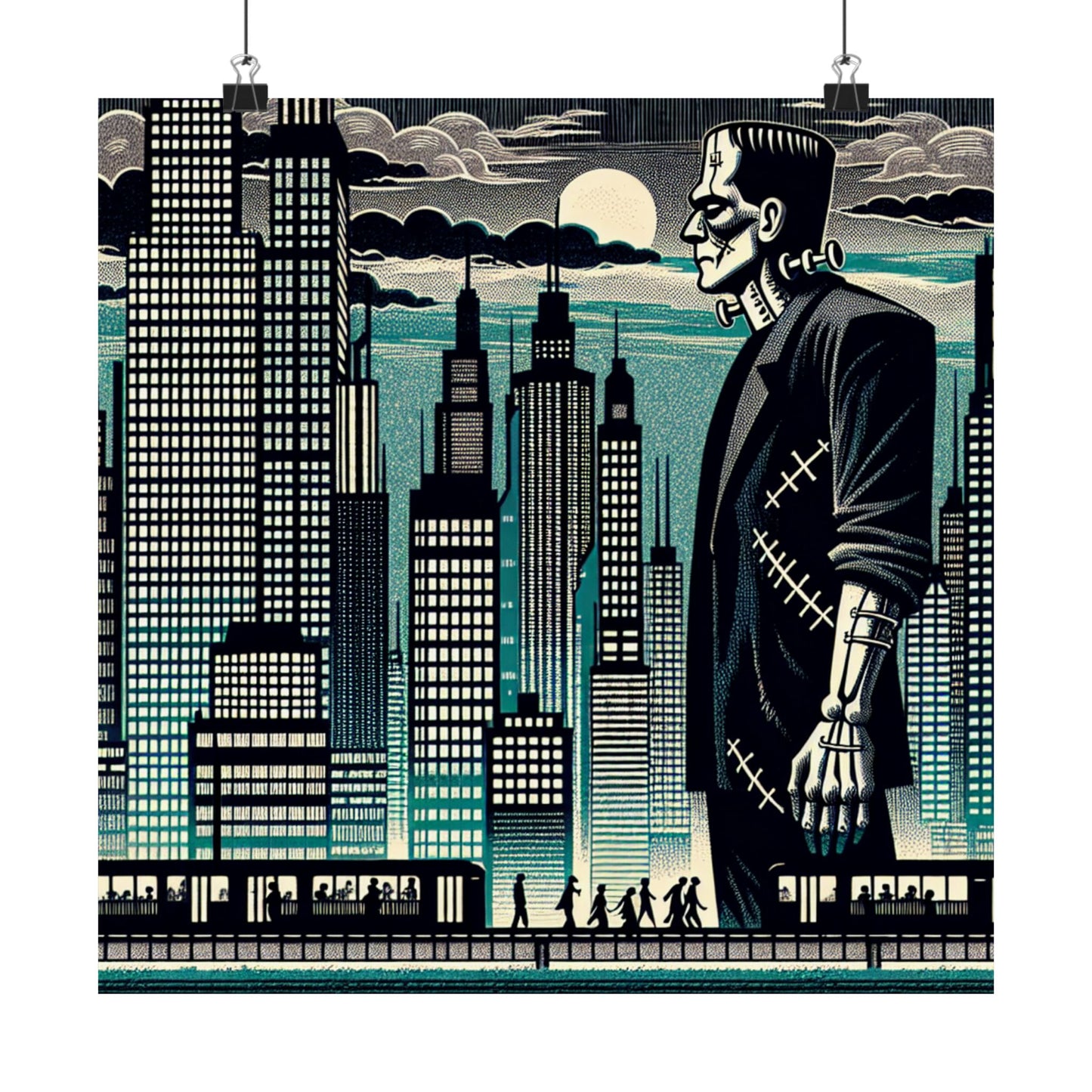 Urban Monster Art Print, Matte Vertical Posters, Halloween Decor, Gothic Wall Art, Unique Home Decor, Gift for Horror Fans