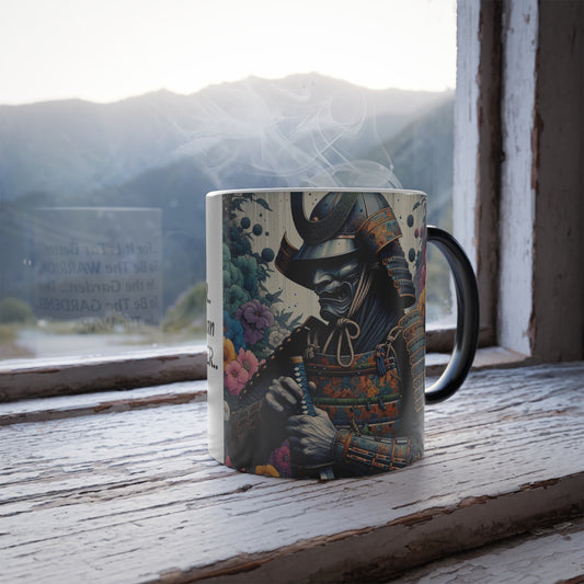 Color Morphing Warrior Gardener Mug | Unique Gift for Plant Lovers, Coffee Enthusiasts, Birthday Gift, Gardening Decor, Inspirational