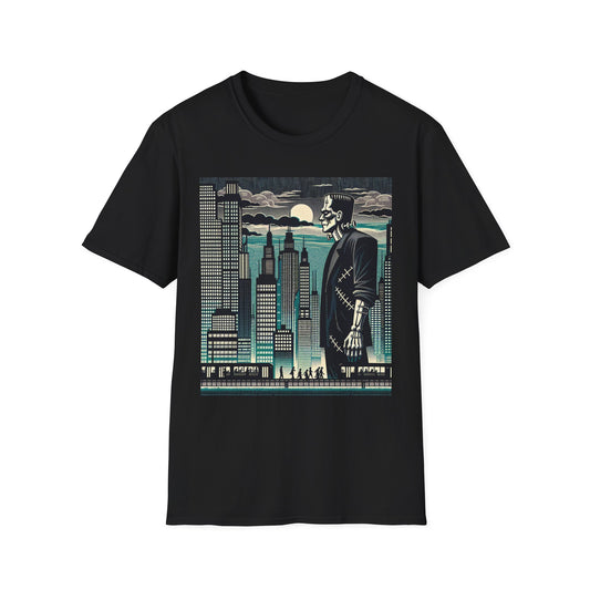 Retro Cityscape Graphic T-Shirt, Urban Art Tee, Casual Wear, Perfect Gift for Art Lovers, Street Style Fashion, Unisex Tee